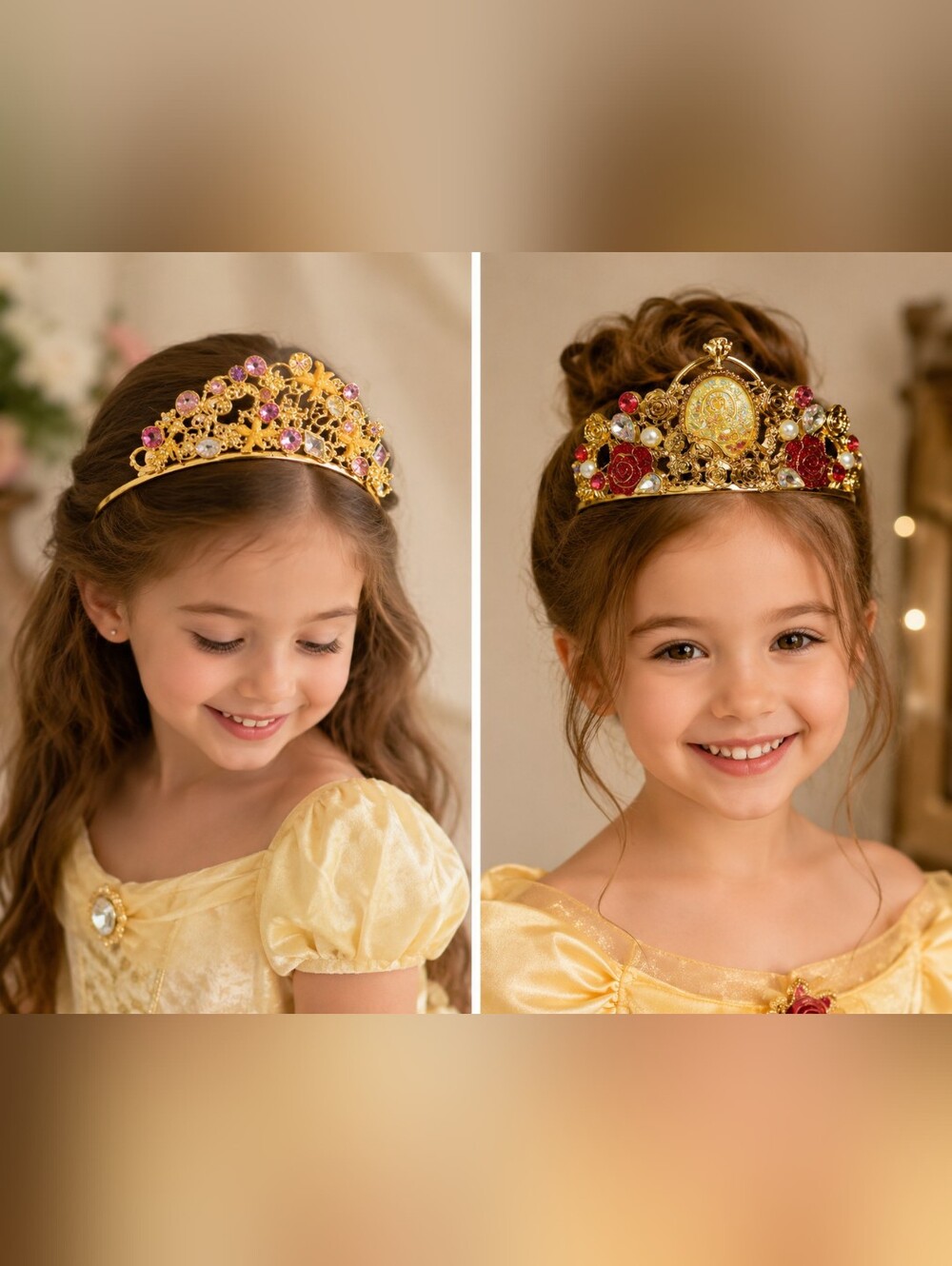 🍈 Disney Princess Tiaras - Belle And Rapunzel Inspired